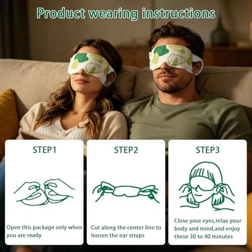 Steam Eye Mask 20 Packs Self Heating Eye Mask Disposable, Sleep Patches For Adults, Heated For Dry Eyes Warm Compress, Relaxation Travel Gifts For Students Birthday — view 3