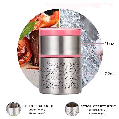 Lille Home Insulated Food Flask, Vacuum Insulated Lunch Box, 950ml — view 3