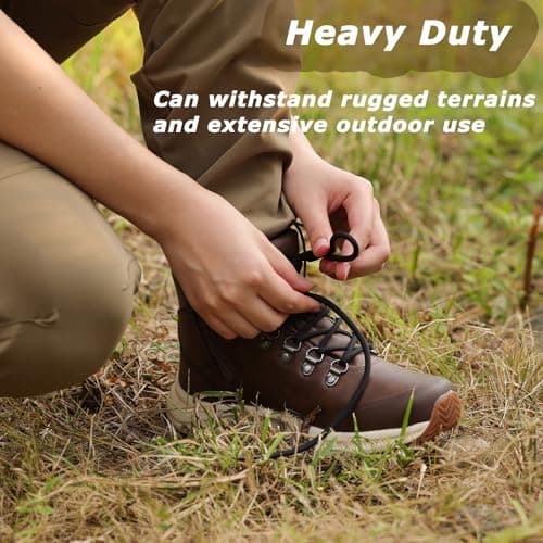 Puzeam 2 Pairs 4.5 mm Round Shoe Laces for Boots Black/Yellow 140cm — view 6