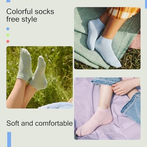 BUDERMMY Bamboo Trainer Socks for Womens, 5 Pairs No Show Ankle Low Cut Invisible Socks Ladies Breathable Short Socks (UK, Numeric, 3, 5, Regular, Regular, 5 Pairs Multicolour) — view 4