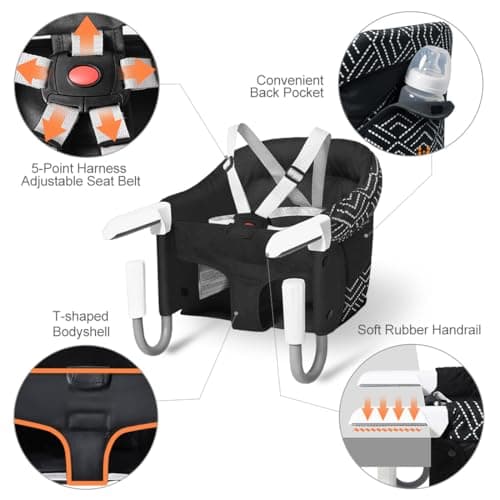 MTWML Hook On High Chair, Collapsible Portable Table Seat with Carry Bag — view 3