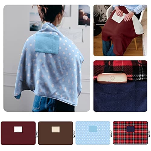 5V USB Throw for Car Classroom Knee Wrap Portable Shawl Rechargeable Warming Lap Pad Students Adults Cozy Travel Blanket Winter Thermal Outdoor Camping Accessory (A, One Size) — view 2