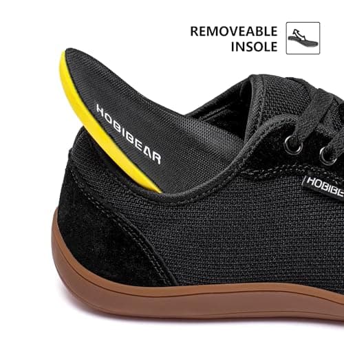 HOBIBEAR Unisex Wide Barefoot Minimalist Shoes for Men Women Outdoor Trail Walking Shoes(Black/Brown, UK 8) — view 3