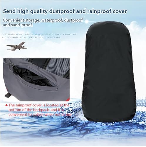 Bseash 60L Waterproof Hiking Camping Backpack with Rain Cover, Lightweight Outdoor Sport Travel Daypack Rucksack for Climbing Skiing — view 6