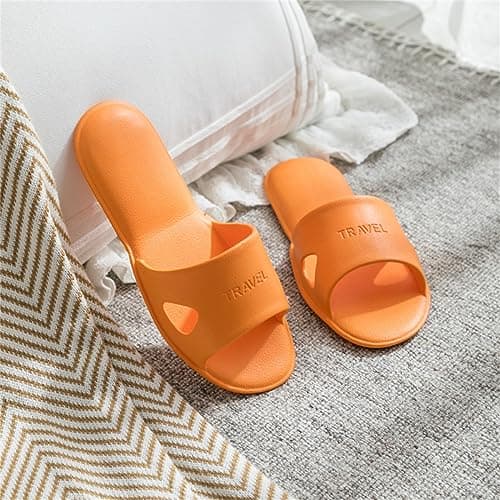 Cliont Travel Slippers Foldable Shower Slipper,Shower Slippers for Women Men,Anti-Slip Orange — view 3