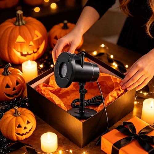 Halloween Projector Window, Panefright with Animated Horror Scenes Plug and Play Hd Star Projection Decorations Outdoor Indoor 3D Lights Mini Smart Movie WiFi Bluetooth Wireless Screen Mirroring — view 6