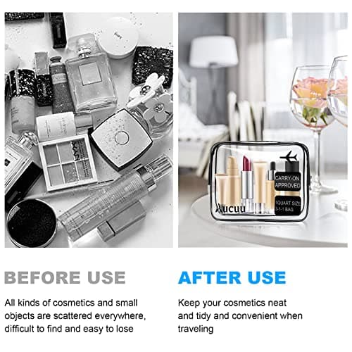 Clear Toiletries Bag, 2 Pack PVC Waterproof Toiletries Carry Pouch, TSA Approved Travel Toiletry Bag with Zipper, Portable Cosmetic Makeup Bags for Men, Women and Kids - Travel Business Trip — view 6