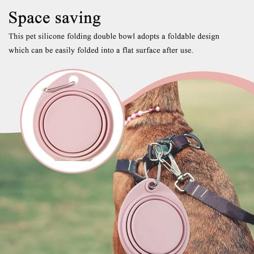 Dog Water Bowl, Portable Food Bowl, Puppies Kittens, Pet Supplies, Foldable Feeder Dish, Lightweight Compact Travel Pets Bowls for Small Dogs and Cats, 11.81 x 5.28 x 1.97 Inches — view 3