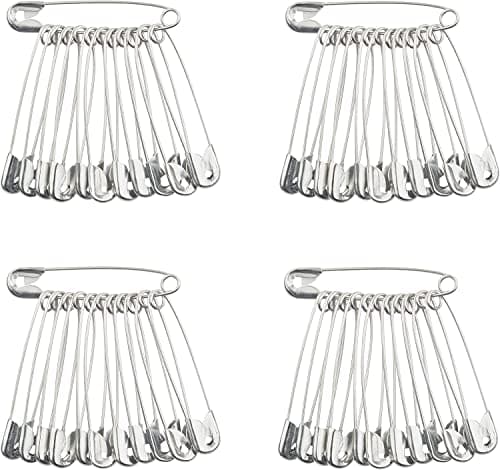 Safety Pins Large 55mm, Pack of 48 - Big Strong Large Safety Pins for Clothes, Crafts, Sewing, Hemming, Dressmaking, Quilting & First Aid Kit - Extra Large Silver Nickel Plated, Running Bibs