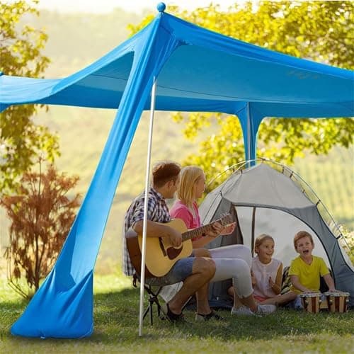Garden Beach Tent Shade Shelter,Portable Beach Canopy, Waterproof UV Resistant Patio Shade Canopy, Bëach Vacation Sun Shadë,for Camping, Bëach, Fishing, Backyard And Picnic,200 X 160 X 160cm — view 3
