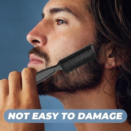 8pcs Barber Neck Duster Brush with Handle Plastic Black — view 3