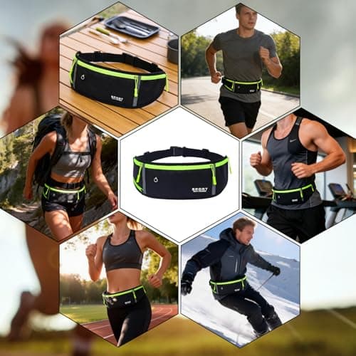 2pcs Running Belt for Women Men with Water Bottle Holder and Headphone Hole — view 6
