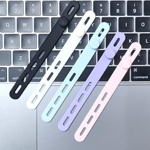 30pcs Reusable Silicone Cable Ties, Adjustable Wire Organizers for Earphone & Phone Charger, Multicolor Rubber Cord Straps for Computer, Audio Cables & Home Office Organization (30) — view 4