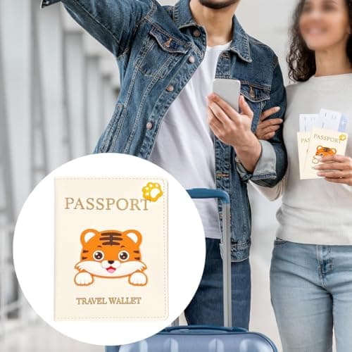 Durlo Cute Tiger Cartoon Passport Cover Document Holder Stylish Practical Polyurethane White Travel Organizer​ — view 6