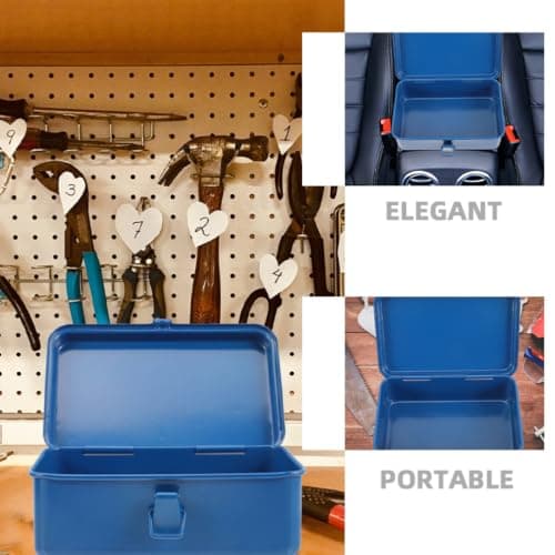 2pcs Mini Metal Tool Box Storage System, Portable Iron Box with Handle — view 4
