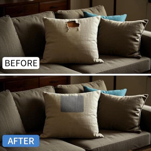 AXEN 2PCS Fabric Repair Patches, Self-Adhesive Linen Patch for Furniture, Couch, Sofa, Tote Bag, Car Seat, Dark Grey — view 4