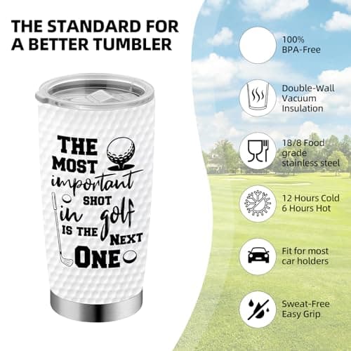 Gifts for Golfers - Funny Golf Ideas for Men Dad Husband Boyfriend Grandpa - 20oz Insulated Stainless Steel Golf Coffee Travel Mug Tumbler Cup - Birthday Valentine Fathers Day White Elephant Christmas — view 6
