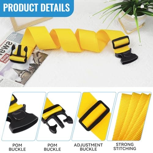 2Pcs Suitcase Straps Set, Adjustable Suitcase Straps, Heavy Duty Luggage Straps with Quick Release Buckle, Travel Accessories Thickened Luggage Belt for Suitcase Baggage — view 3