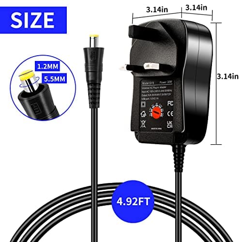 Universal AC to DC Power Adapter - Multi Output Voltages 3V 4.5V 5V 6V 7.5V 9V 12V Switching Power Supply with 8 Selectable Adapter Plugs for Routers Speakers Household Electronic — view 5