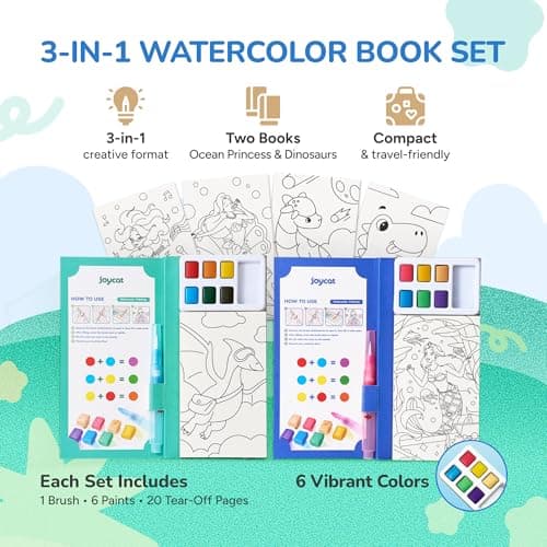 JoyCat 2 Pack Pocket Paint with Water Coloring Books for Kids — view 2