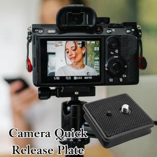 2-Pack Quick Release Plate with Screw Mount,Universal Tripod Adapter for DSLR SLR Digital Camera - Easy Install & Detach (Black) — view 3
