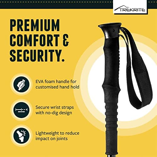 Trekrite Compact Traveller’s Walking/Hiking/Trekking Poles/Sticks - 4-Section Unisex (2pc / set/pair) - UK Based Company — view 3