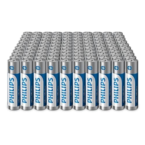 Philips Ultra AAA Alkaline AAA Batteries - Ideal for Businesses and High-Usage Homes, Pack of 100