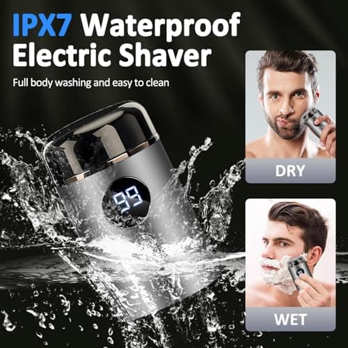 Mini Shavers for Men Electric Razor, USB Rechargeable Travel Shaver, Waterproof Shaving Machines, Wet and Dry Trimmer, Portable Shavers for Home Travel — view 2