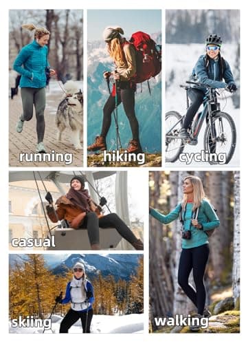 baleaf Women's Fleece Lined Leggings Cycling Waterproof Trousers Winter Running Pants with Zip Pockets High Waisted Hiking Tights Black L — view 6