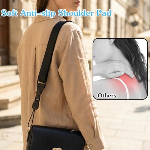 Larrel Adjustable Shoulder Strap, Comfortable Nylon Neck Strap, Black Neck Lanyard for Camera, Tablet, Binocular, Cellphone, Crossbody, Laptop, Luggage Bag — view 4