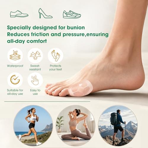 MQXUNMI Hydrogel Bunion Cushion Pads 20 Count Self‑Adhesive Water‑Resistant Pain Relief Protection Against Shoe Friction Pressure for Men Women — view 2