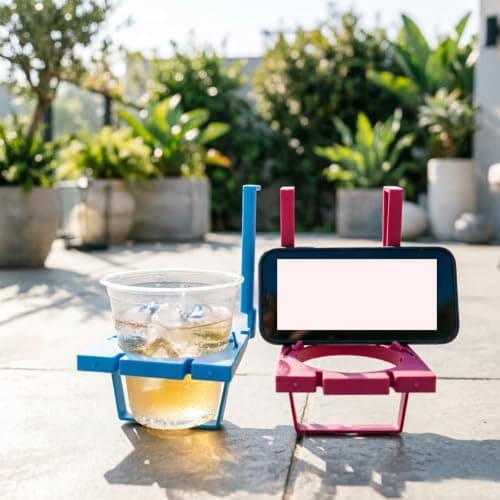 Seat Side Cup Holder Phone Rest Foldable Travel, Green — view 5