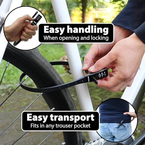 KOHLBURG Lightweight Bike Lock [Zip Tie Lock, 20" Small] Secure Combination — view 6