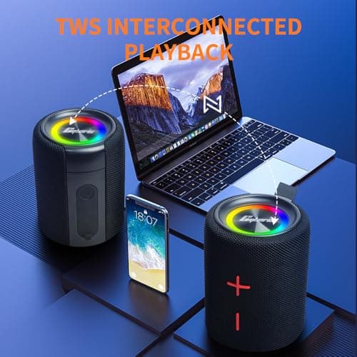 CYBORIS 2 in 1 Portable Splittable 40W Dual Bluetooth Speaker, Waterproof Split Wireless Speaker V5.3 with Deep Bass Loud Stereo Sound, 24H Playtime, True Wireless Pairing for Home, Outdoor or Travel — view 4