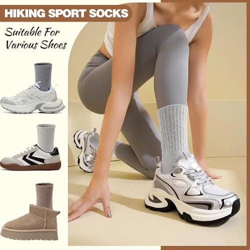 EBMORE Womens Merino Wool Thermal Socks Warm Winter Thick Walking Cosy Boot Crew Comfy Gift Work Hiking Socks Stocking Fillers for Women Ladies 5 Pairs(Mix Color A) — view 6