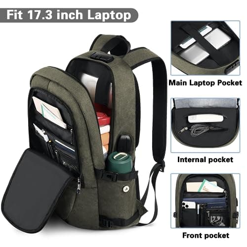 VSNOON Anti-Theft Laptop Backpack, 15.6-17.3 inch Business Laptop Bag — view 2