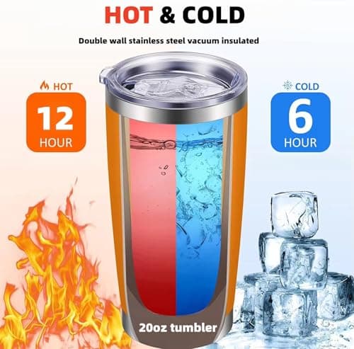 Gteller 20 oz Stainless Tumbler, Double Wall Stainless Steel Insulated Travel Mug for Keep Hot and Cool (White) — view 4