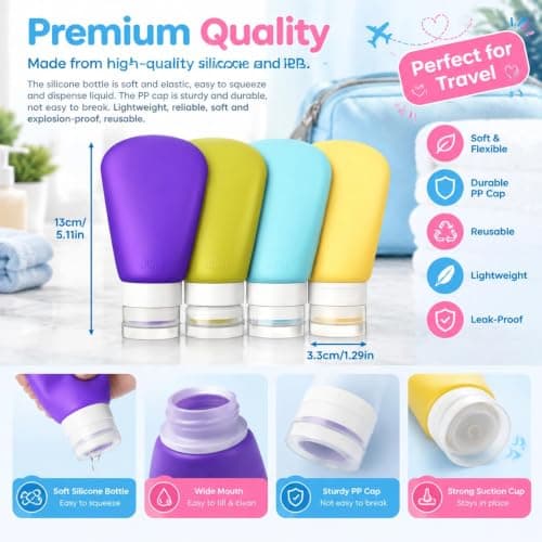 HERKINDNESS 16 Pieces Travel Tubes for Filling Set, 89 ml Suction Cup — view 2
