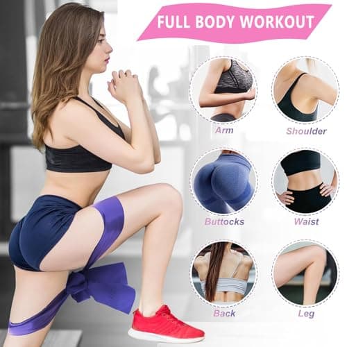 Resistance Band Set, Exercise Bands with 3 Different Resistance Levels, Long Resistance Bands Set For Women/Men, Ideal for Strength Training, Yoga, Gym, Pilates (1.8m*15cm) — view 4