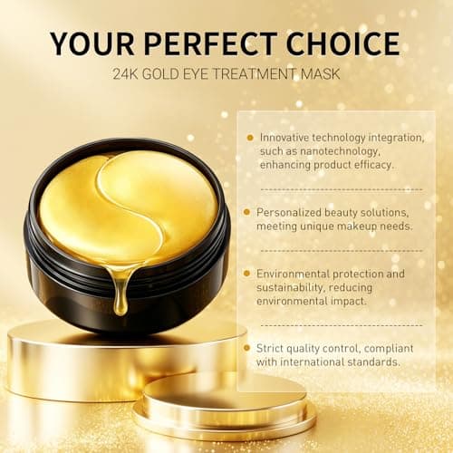 120 Pcs 24K Gold Under Eye Patches for Dark Circles and Puffy Eyes – Collagen Eye Mask for Anti-Aging and Hydrating Skincare — view 5