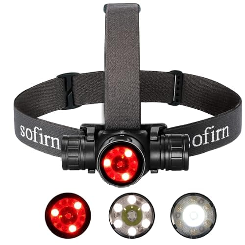 Sofirn HS21 Head Torch Rechargeable, Ultrabright 2200 Lumens, IP66 Waterproof Headlamp, Tri-Color Lighting (Red/Yellow/White) Headtorch for Hiking, Mountaineering, Work & Emergencies