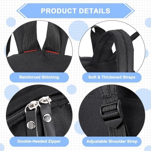 4pcs Black Backpack Unisex, School Bag for Teenager, Black Rucksack School — view 3