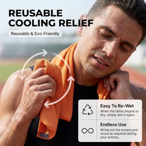 Reusable Microfibre Cooling Towel with Storage Bottle, Orange, 1 Piece — view 3