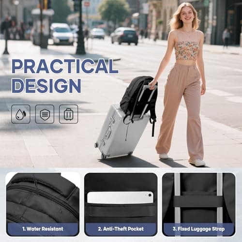 WEPLAN School Backpack School Bag for Teenage Girls Boys College Rucksack Lightweight Schoolbag Casual Backpack Dayback Women Bookbag College Waterproof 14 Inch Laptop Backpacks,A1-Black — view 4