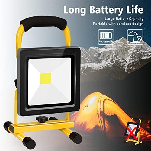 Edasion 20W LED Rechargeable Work Light 3000LM Portable Battery Floodlight — view 2