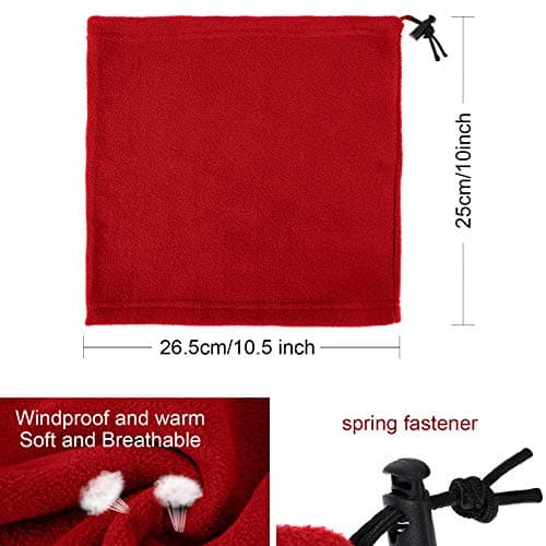 Hicarer 4 Pieces Winter Fleece Neck Warmer Snoods for Men Women Gaiter Thick Thermal Windproof Ski Neck Scarf Balaclava(Black, Blue, Red, Coffee) — view 2