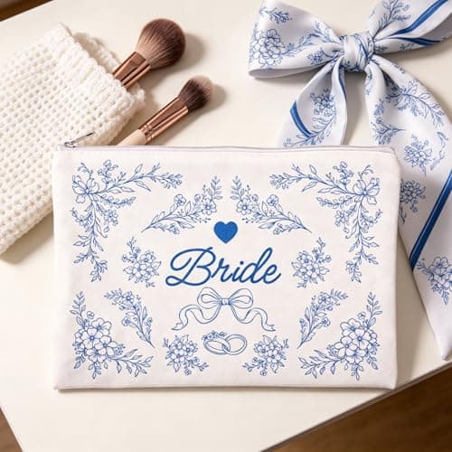 Bride Makeup Bag, 17x25cm/6.7x9.8in High Capacity Floral — view 6
