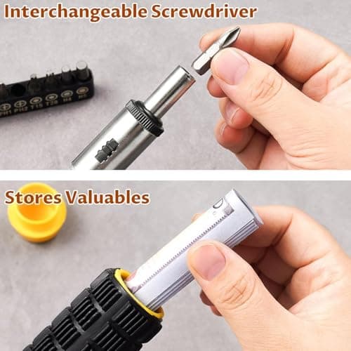 Screwdriver - ABS 20 x 4 cm | Hidden Storage Container | Camouflage Money for Travel Home Luggage Bag Keys Car Belongings Discretion Security Kit Pro — view 6
