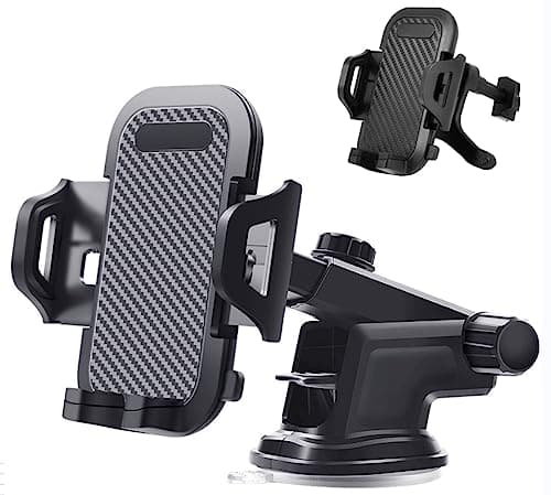 QZCQLLM Car Phone Holder 4-in-1 Mount Dashboard Windscreen Vent Desk, 360° Rotatable One-Hand Operation for 4.7-6.7 Inch Smartphones