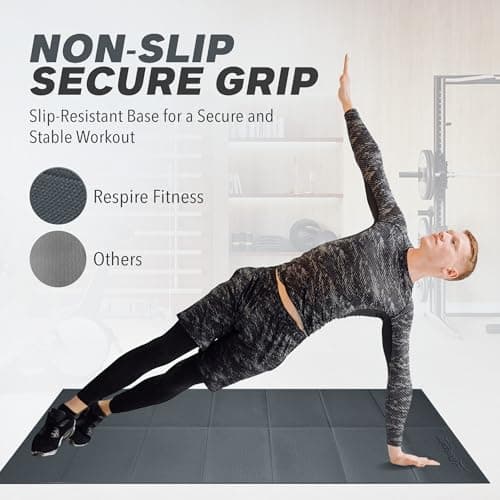 Respire Fitness Lightweight Foldable Yoga Mat for Travel - Non-Slip Portable Gym Mat for Women & Men. Soft, Supportive 3-Layers. Essential for Fitness, Training, Pilates, Exercise, Workout (Grey) — view 4